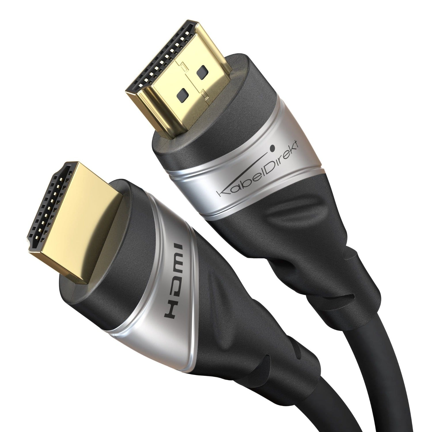Silver 8K Ultra High Speed HDMI 2.1 cable – 8K@60Hz, licensed – KabelDirekt