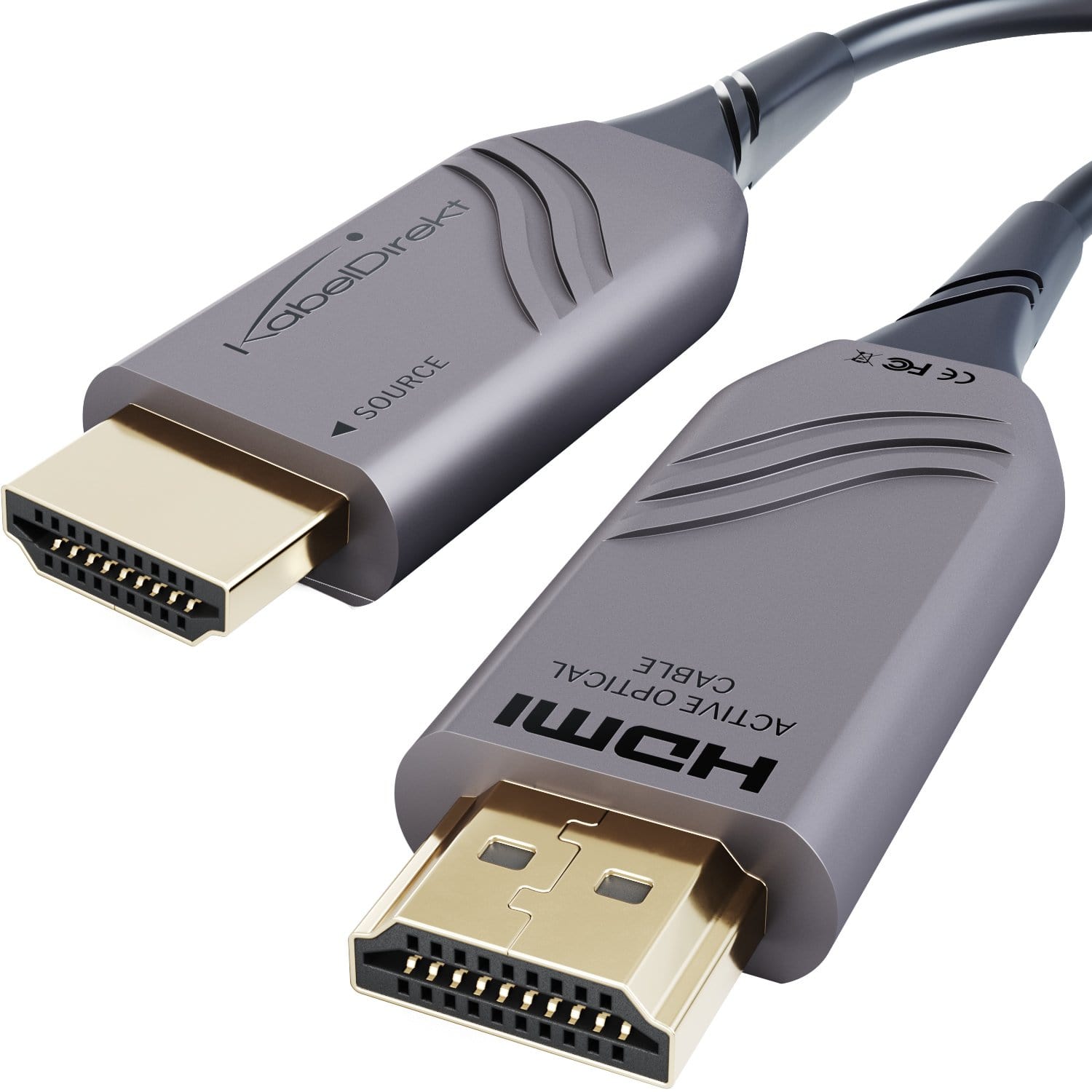 Optisches Ultra High Speed HDMI 2.1 Kabel – 48G, 8K@60Hz, lizenziert,  silber/schwarz, Lichtleiterkabel