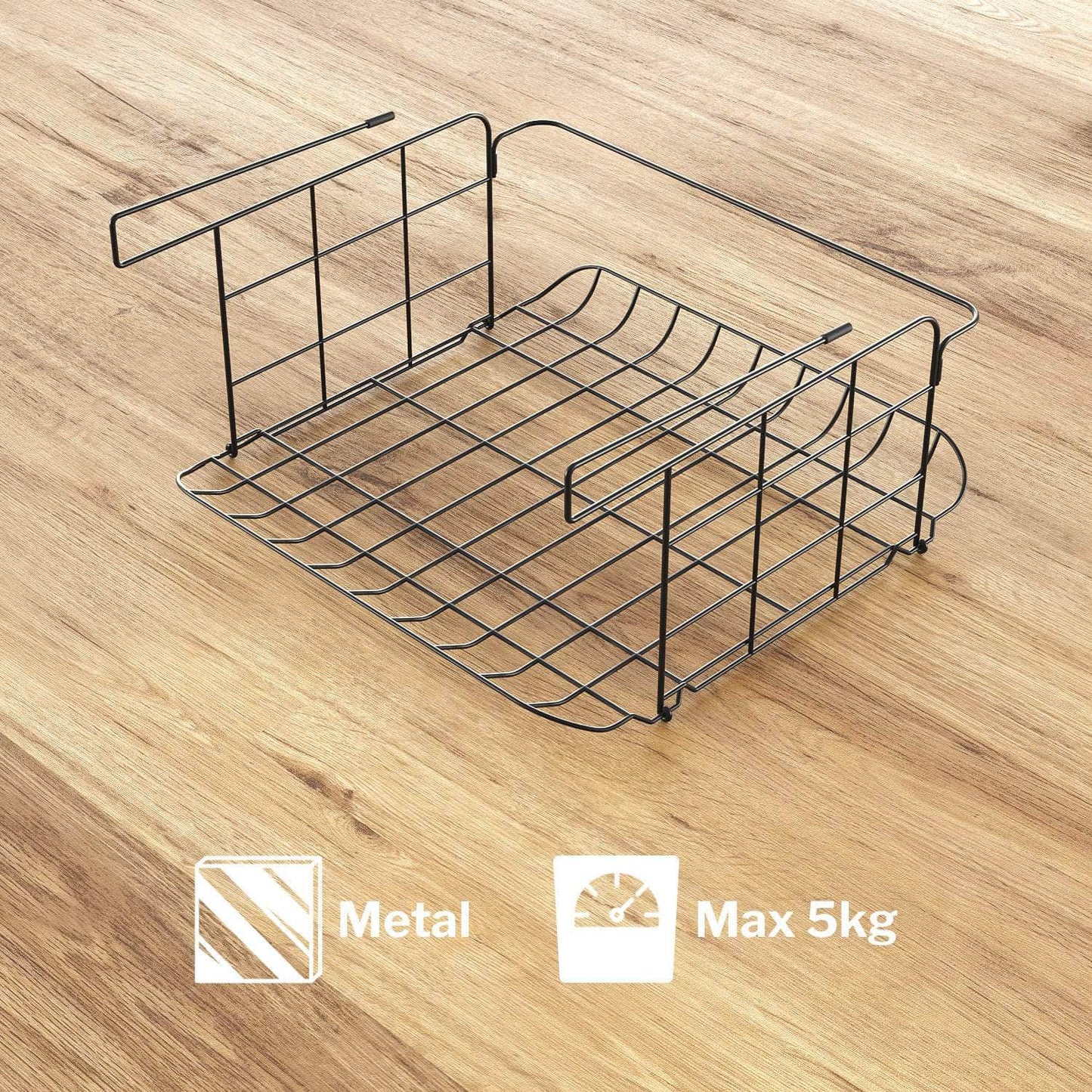 KD Essentials – 2x Küchen-Hängekorb, Unterregal-Organizer – Grid-Design