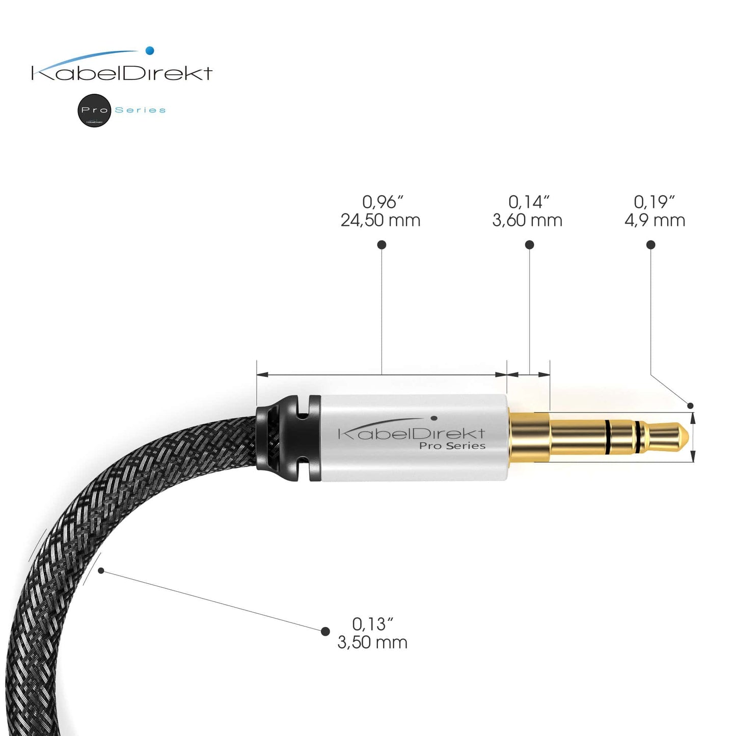 AUX Audio & Klinkenkabel - unzerstörbar konstruiert & optimal geeignet für Smartphones und Auto - silber