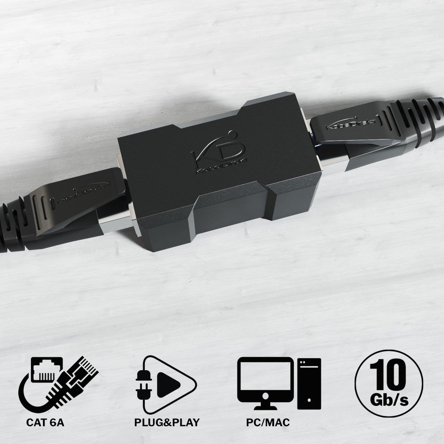 CAT 6a Netzwerkkupplungen, Ethernet, LAN & Patch Kupplungen, schwarz