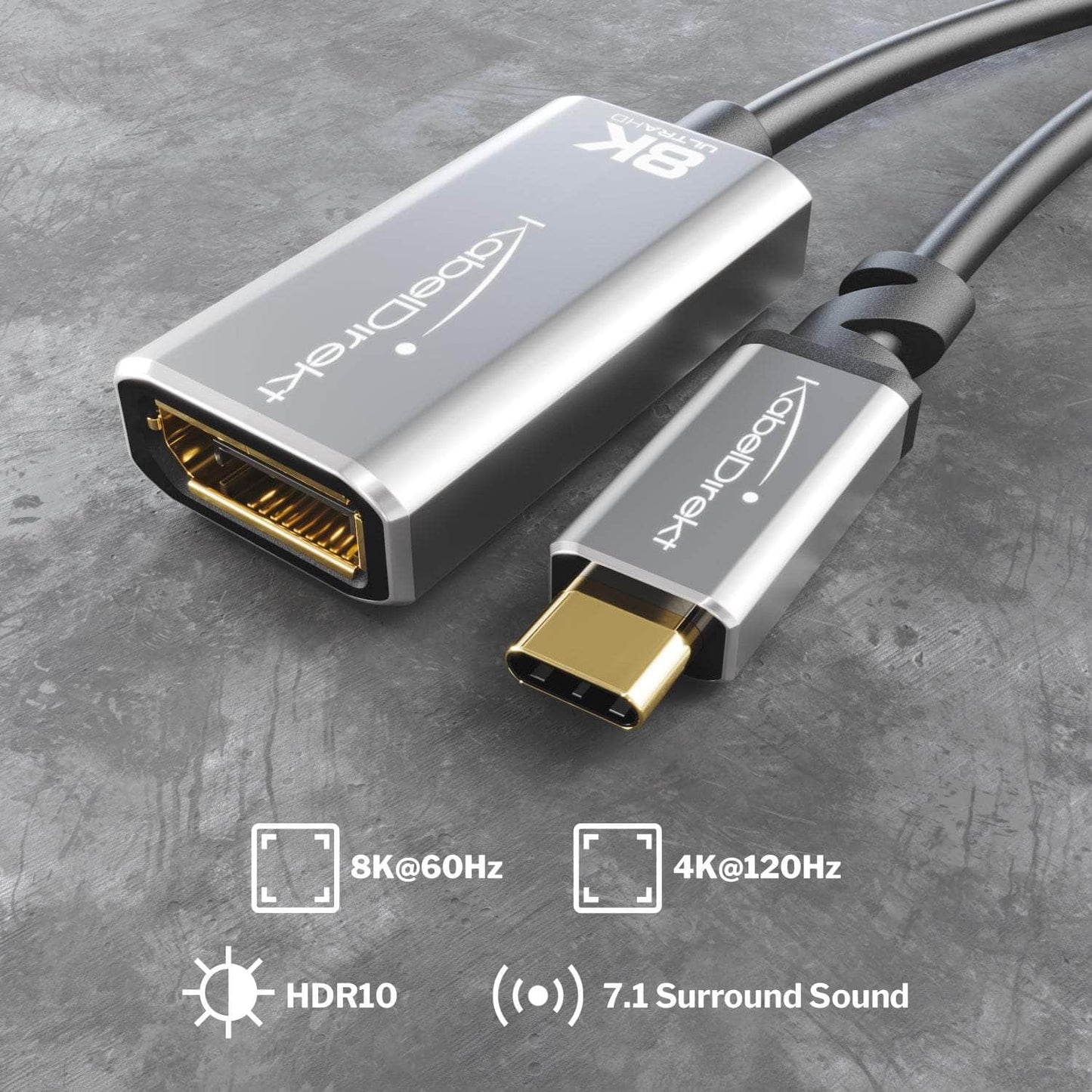 USB-C- auf DisplayPort-1.4-Adapter für 8K/60 Hz oder 4K/144 Hz