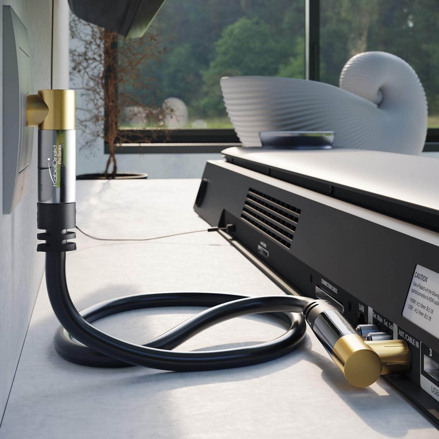 Antennenkabel - 90° gewinkelter Koax Stecker > gewinkelte Koax Buchse