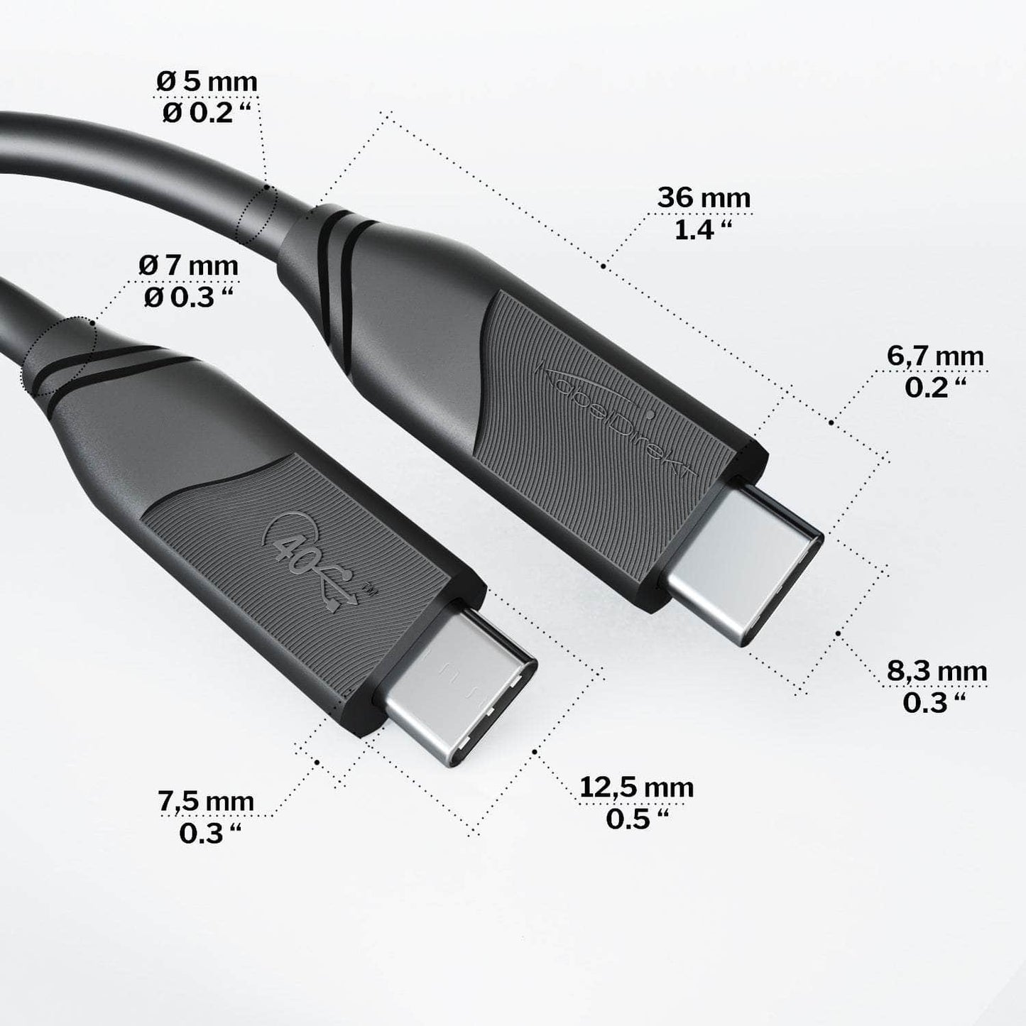 USB-C-Kabel - USB 4.0, Power Delivery 3, Thunderbolt 4, schwarz - 1m