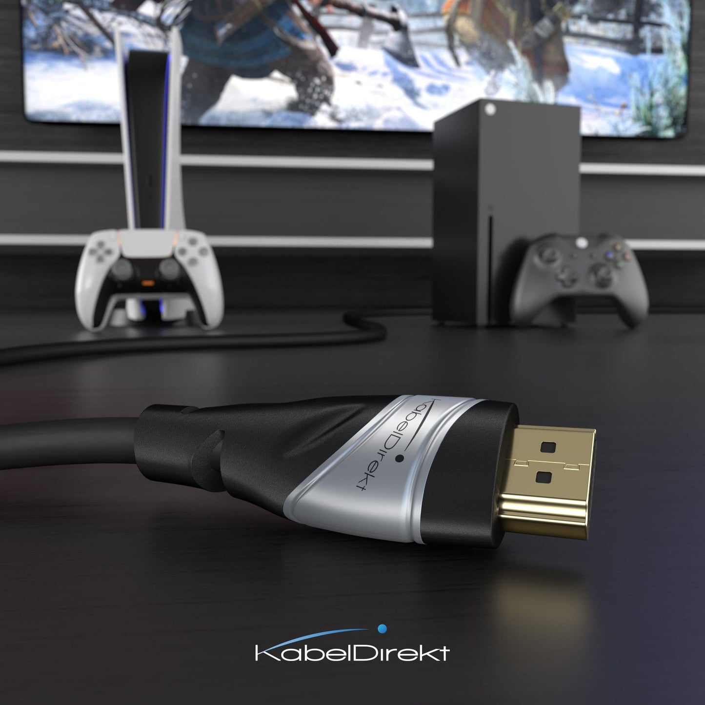 8K Ultra High Speed HDMI 2.1 Kabel – 48G, 8K@60Hz, offiziell getestet und lizenziert, silber