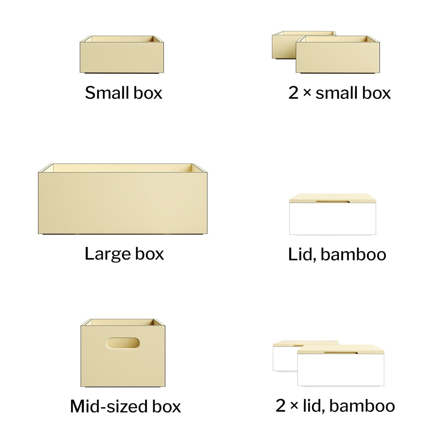 KD Essentials – Aufbewahrungsboxen aus Bambus, stapelbar und kombinierbar
