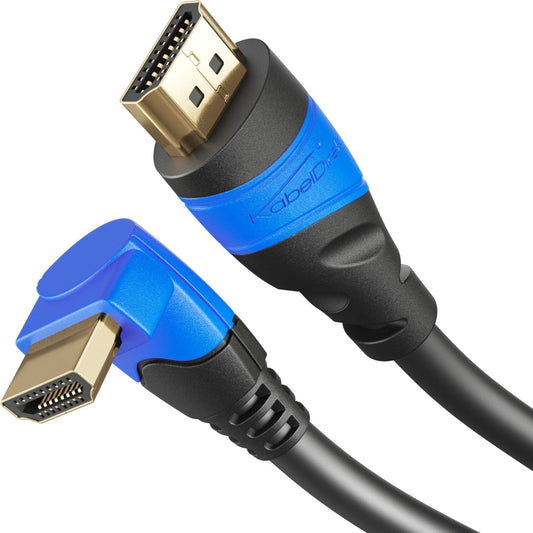 4K High Speed HDMI Kabel – gewinkelt, 90° – mit Ethernet, 3D, ARC, HDR