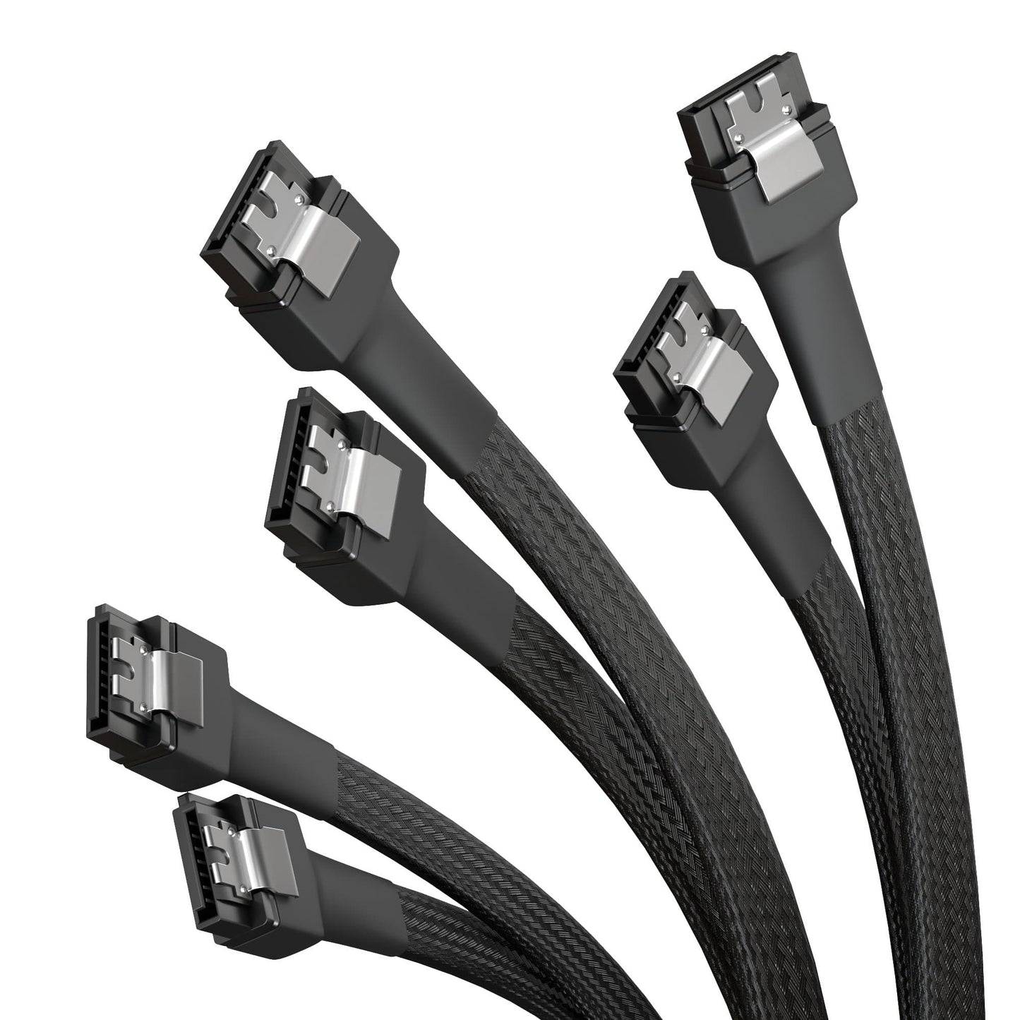 SATA Datenkabel – 30 cm & 60 cm, gerade und 90° gewinkelt, 6 Gbit/s, SATA-III, 3er Set