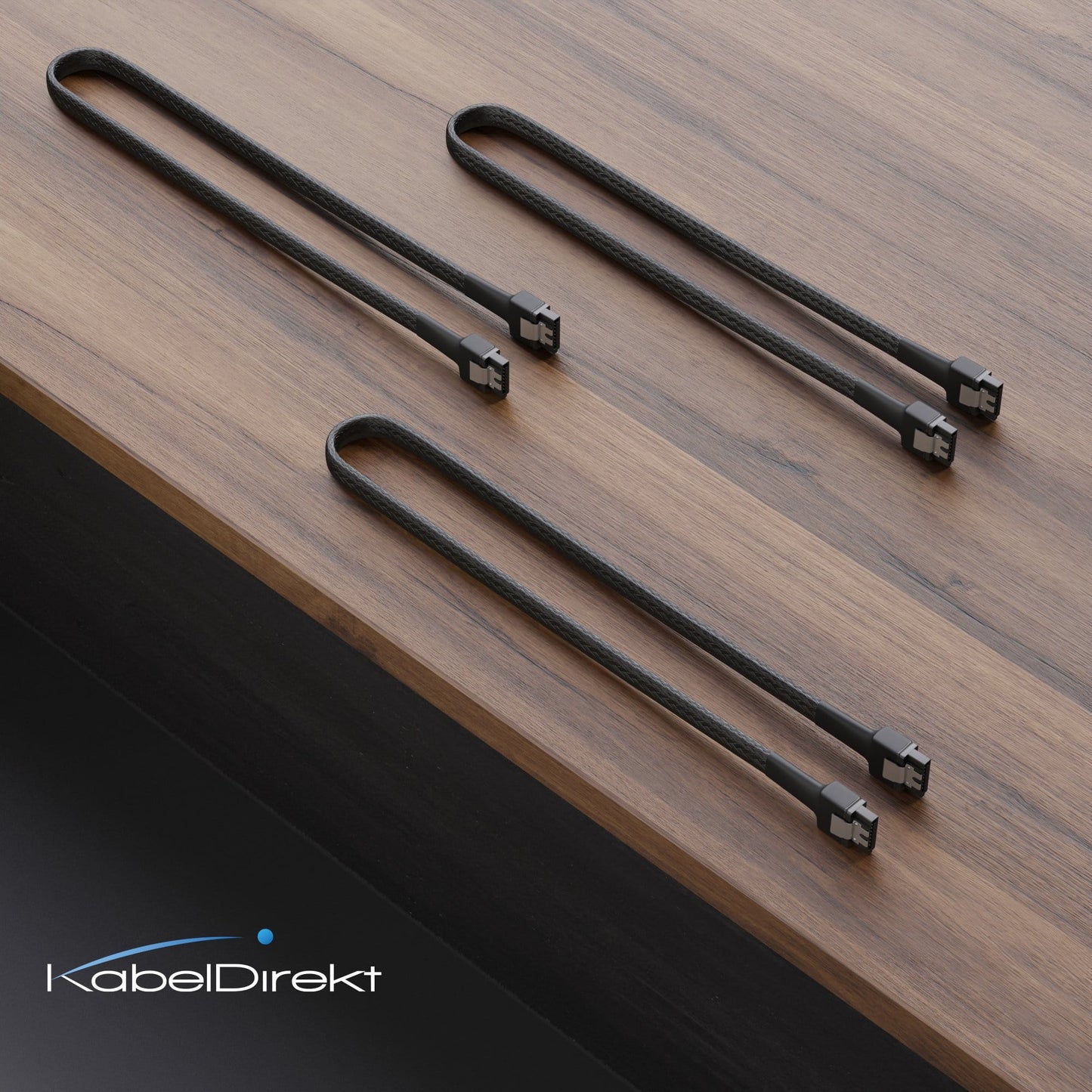 SATA Datenkabel – 30 cm & 60 cm, gerade und 90° gewinkelt, 6 Gbit/s, SATA-III, 3er Set