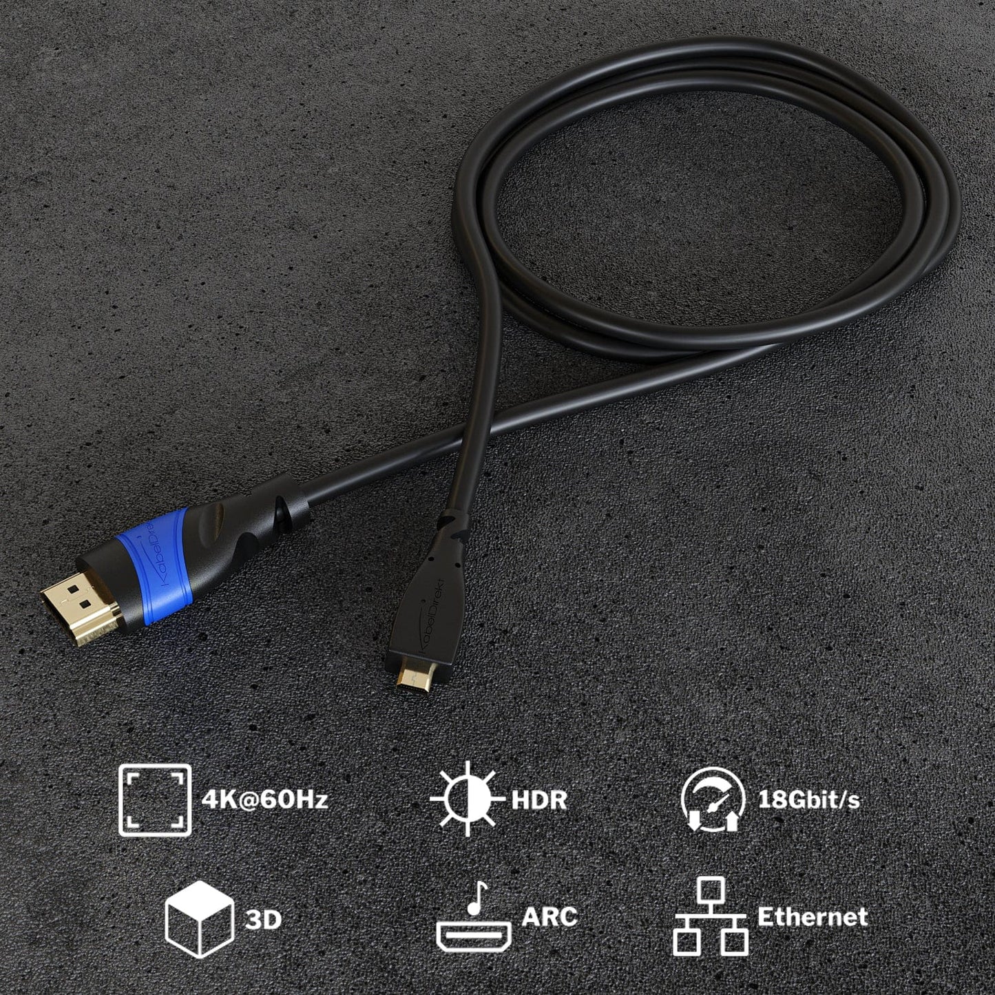 Micro HDMI to HDMI Cable - Flex Series
