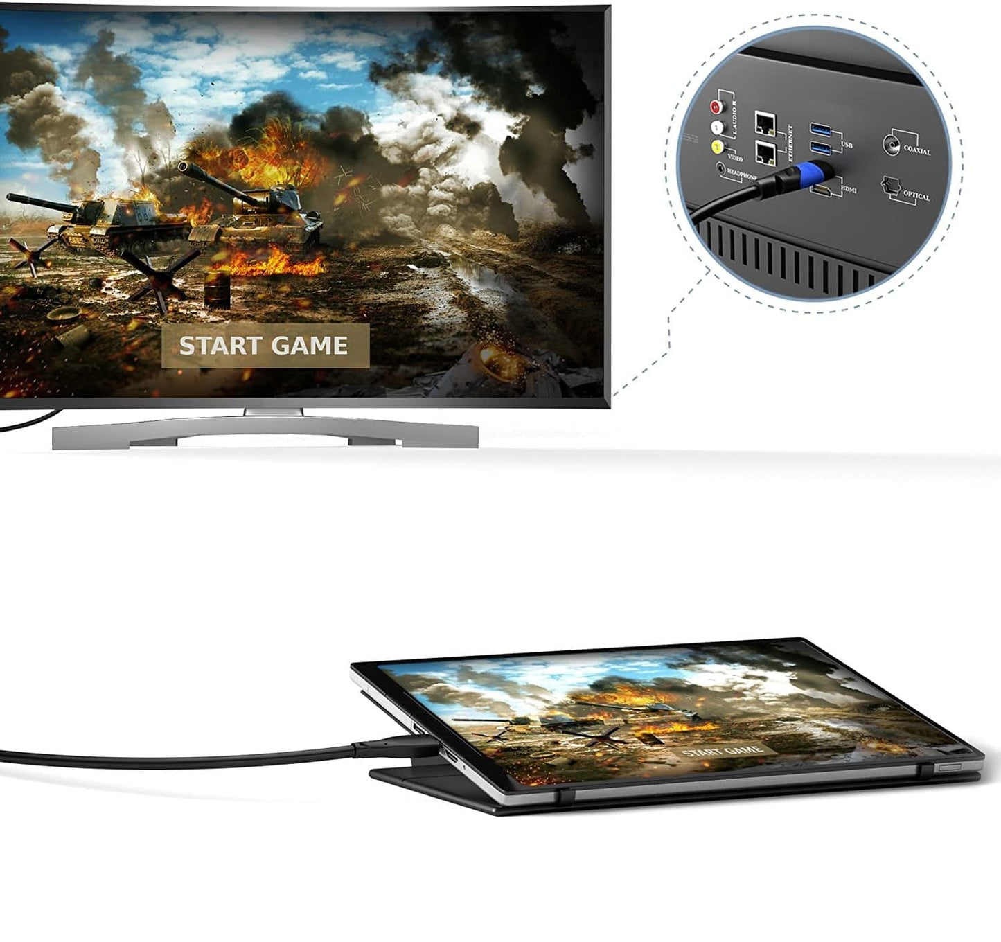 Micro HDMI to HDMI Cable - Flex Series