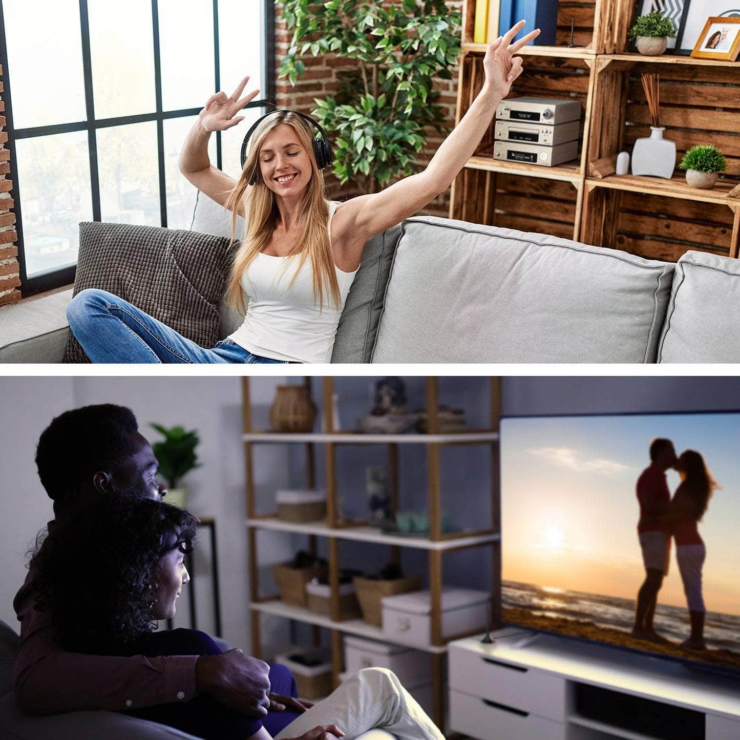 DVB-T/T2-Antenne - TV- und Radio-Empfang - 3 m Kabellänge - schmale Version