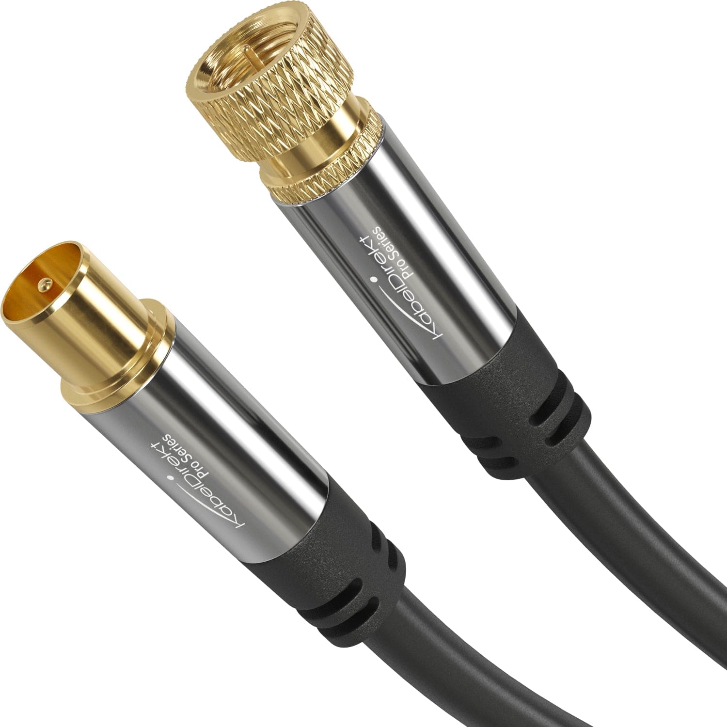 Câble Antenne TV 8K 4K Premium 135 DB 75 Ohm 3m – Coaxial Fiche TV Vers Prise TV – Blindage Quadruple Or – DVB-T/T2/C/S/S2 Full HD UHD
