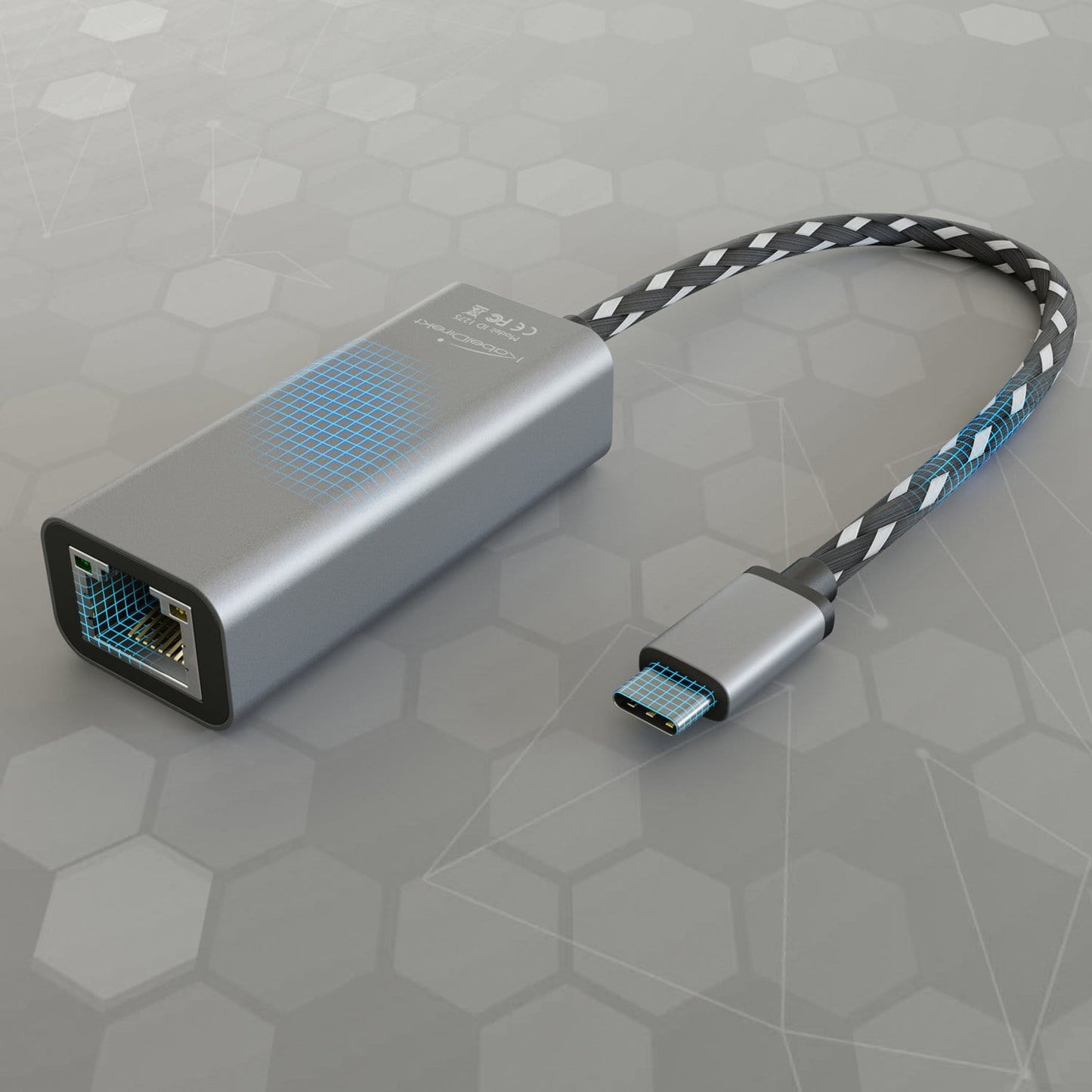 USB-C Ethernet Adapter – Zum Anschließen von Netzwerkkabeln an Geräte mit USB-C Anschluss, 1 Gbit/s