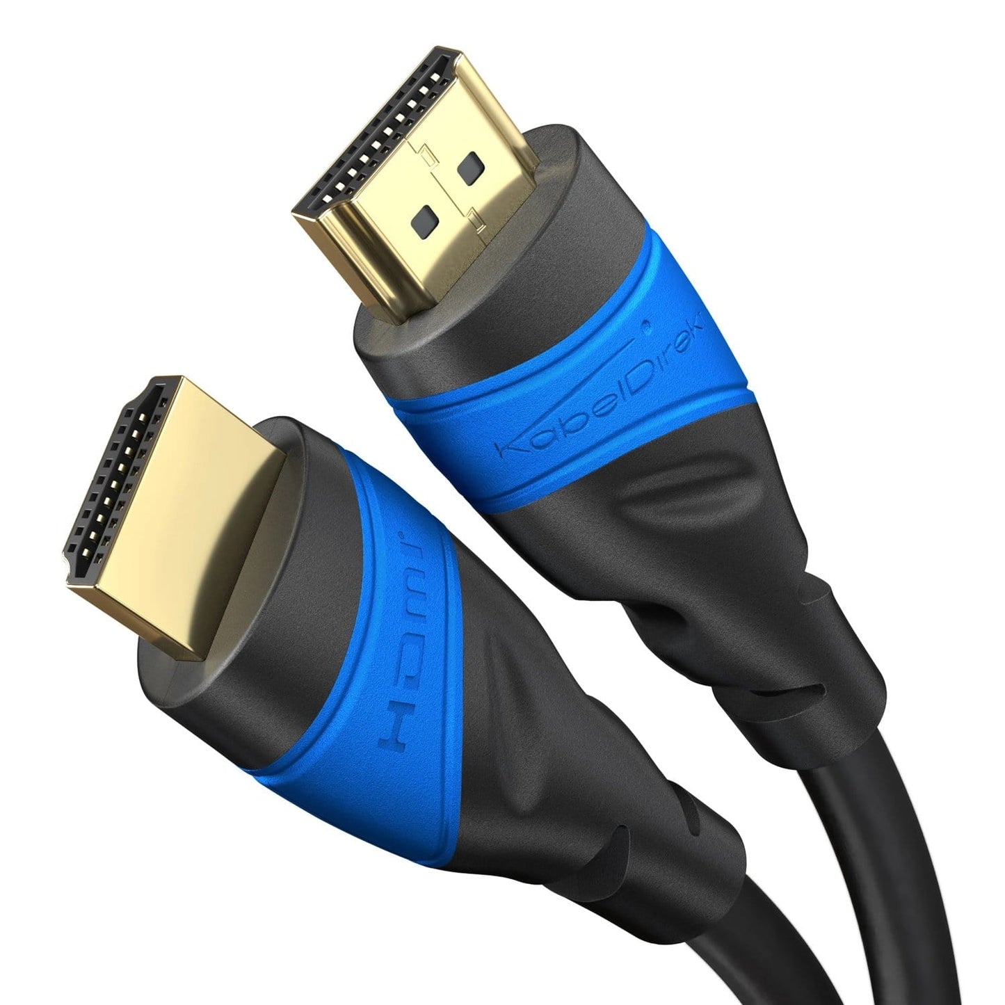 High-speed HDMI 2.0 cable from KabelDirekt – With Ethernet, 4K/8K, 3d-ready, ARC, HDR – blue