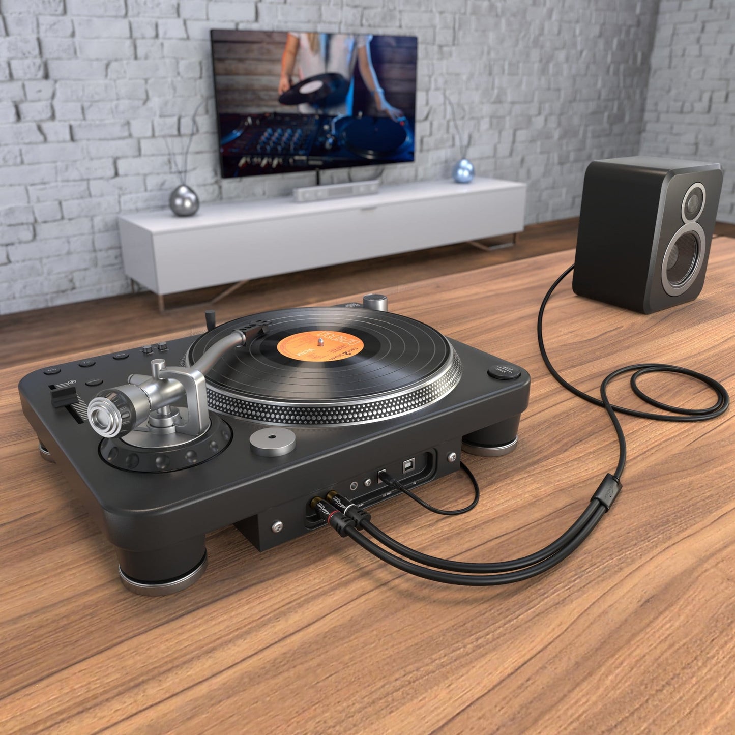Adapterkabel, Aux Klinke/3,5mm zu 2 Cinch/RCA, Y-Audiokabel zum Anschluss von Smartphones/Notebooks