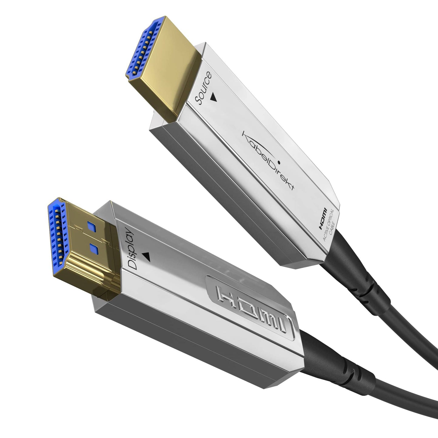 4K optisches High Speed HDMI 2.0 Kabel – 4K@60Hz, silber/schwarz, Lichtleiterkabel