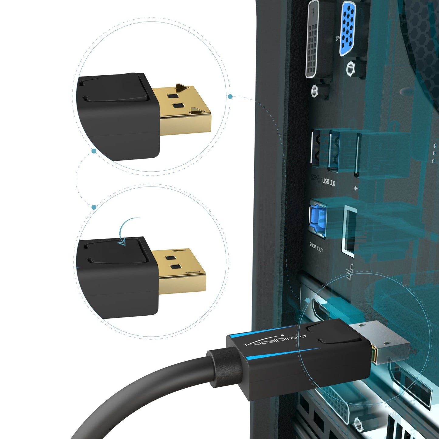 8K DisplayPort cable version 1.4 (supports 8K 60Hz, 4K 120Hz, HBR3, DSC, HDR10, DP8K)