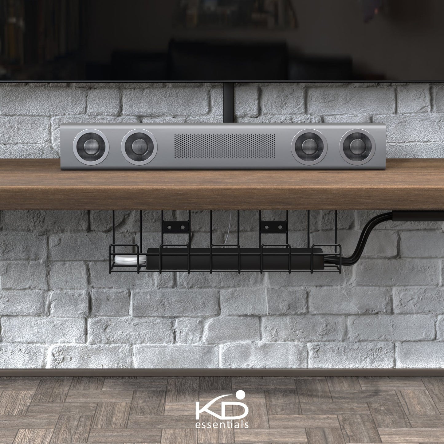 KD Essentials – Kabelkorb aus Metall, Größe M, schraubbar, 2er Set – Kabelhalterung & Kabelwanne