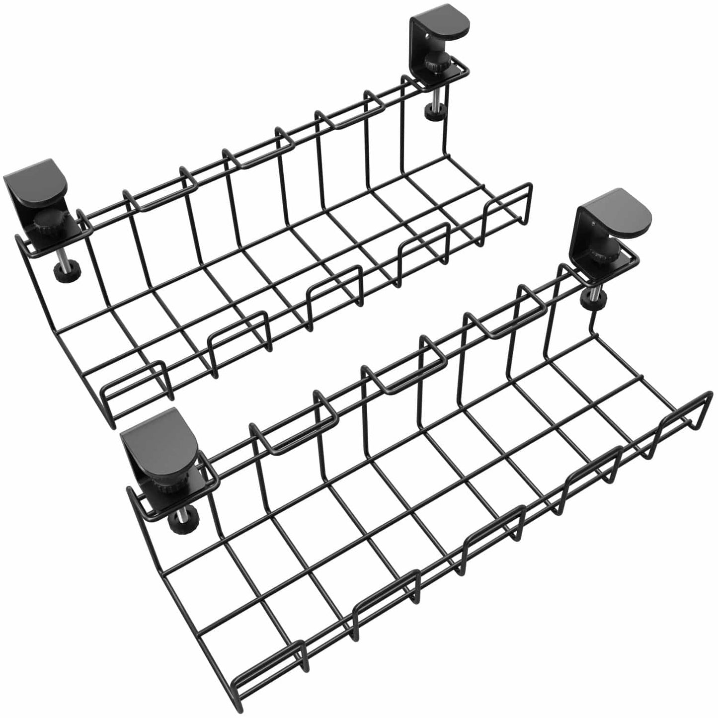 KD Essentials – Kabelkorb aus Metall, 1er/2er-Pack – Kabelhalterung & Kabelkanal & Kabelwanne, klemmbar