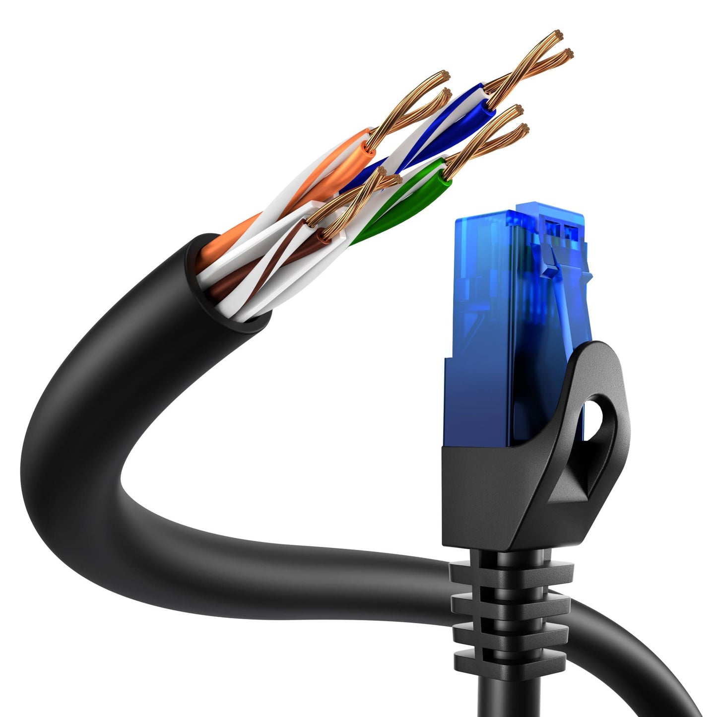 CAT 6 Netzwerkkabel, Ethernet, LAN & Patch Kabel UTP, schwarz/blau