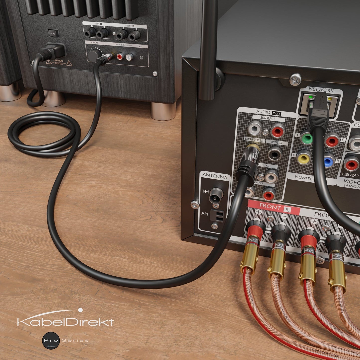 Subwoofer-Kabel, 1 Cinch zu 1 Cinch Koax Audiokabel, RCA-Stecker, Audiosignal (analog/digital), 75 Ohm
