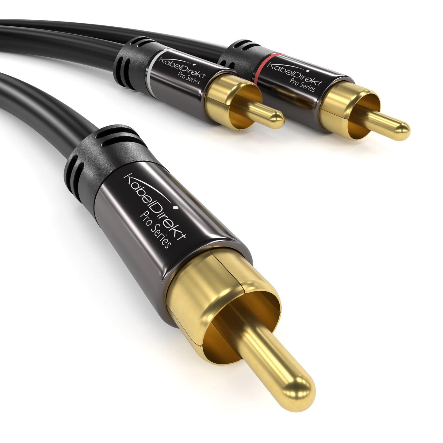 2 to 2 RCA Y adapter cable, stereo audio cable, Cinch/phono male to male plugs, analogue/digital