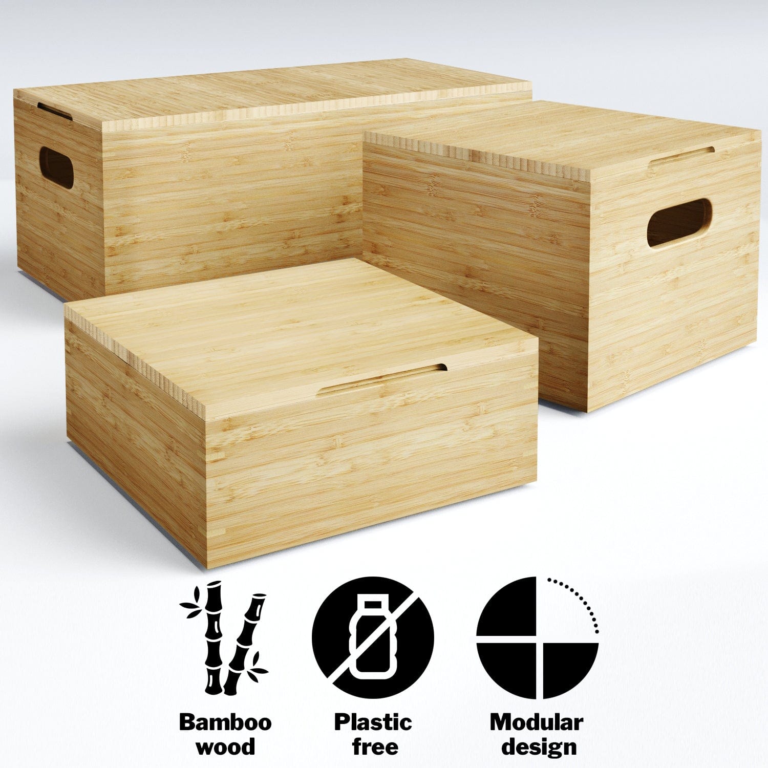 kiste aufbewahrung holz Holzboxen aus Bambus, stapel- und kombinierbar – KabelDirekt