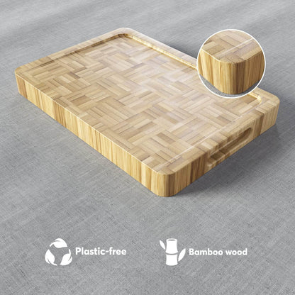 Bamboo chopping board – solid wood breakfast board made of bamboo, size M, by KD Essentials
