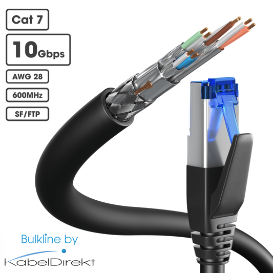 Cat7 Netzwerkkabel - 10 Gigabit Ethernet - Bulkline by KabelDirekt