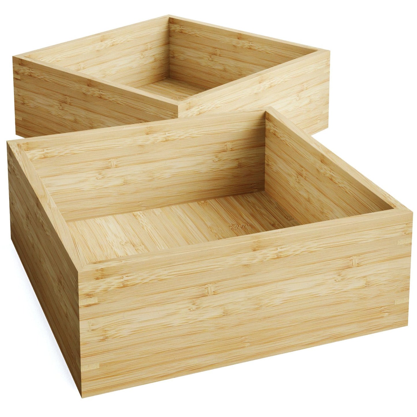Boîtes en bambou durable de KD Essentials, empilable et combinable