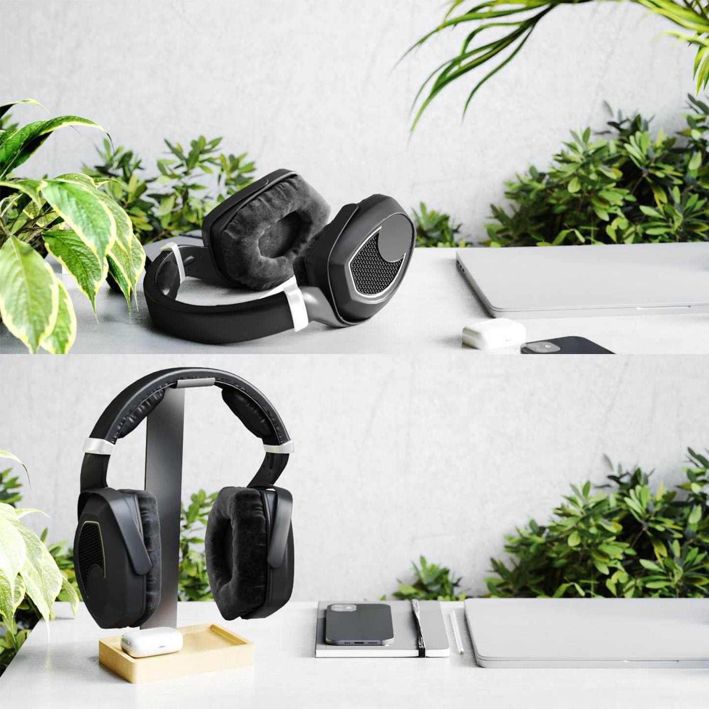 KD Essentials - Headset stand - bamboo and metal – KabelDirekt