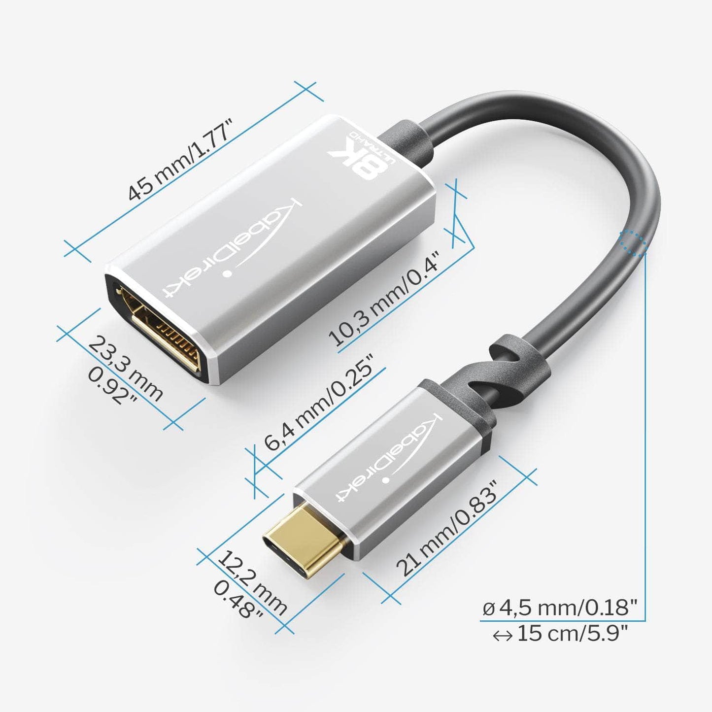 USB-C- auf DisplayPort-1.4-Adapter für 8K/60 Hz oder 4K/144 Hz