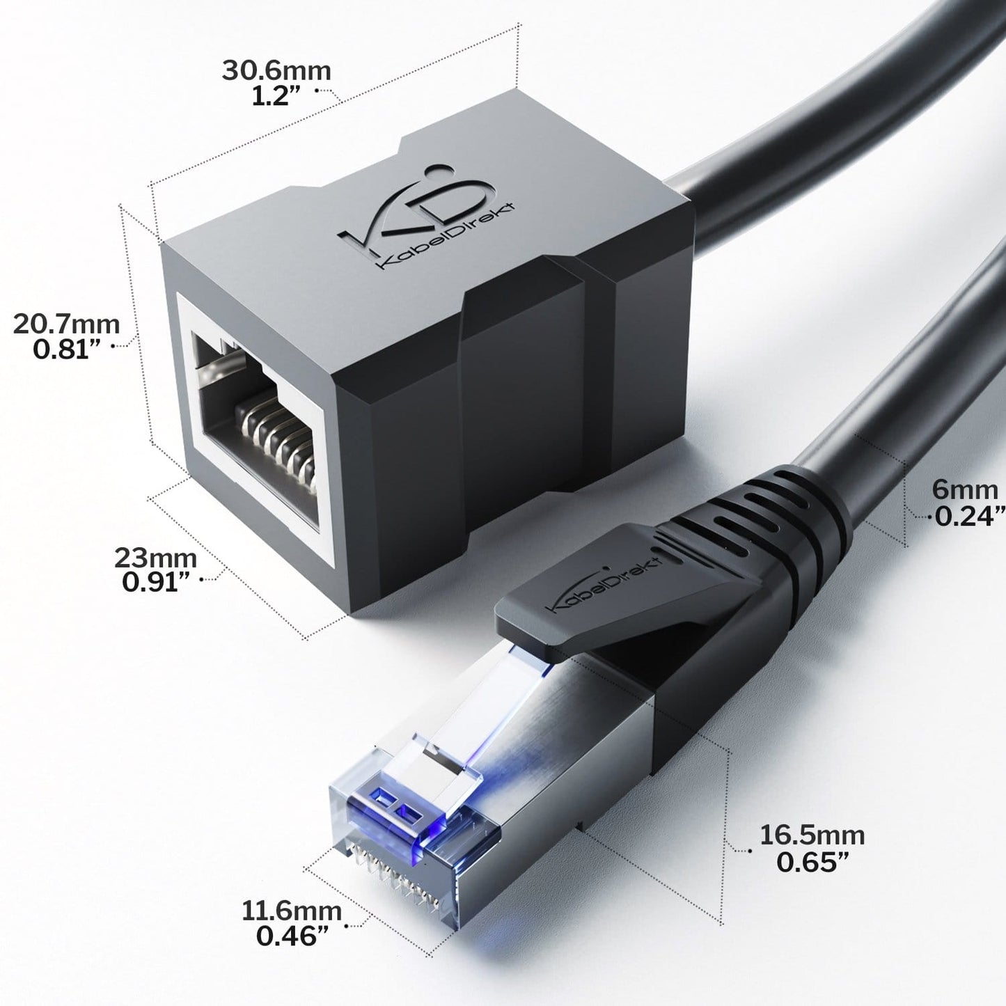 Rallonge LAN & câble prolongateur Ethernet, Cat 7, 10 Gbit/s, blindage SF/FTP