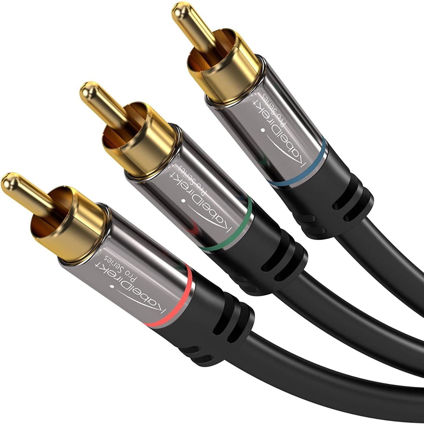 Component Cable, RCA/phono, RGB/YUV (coax cable, 3× RCA/phono to 3× RCA/phono male cinch plugs