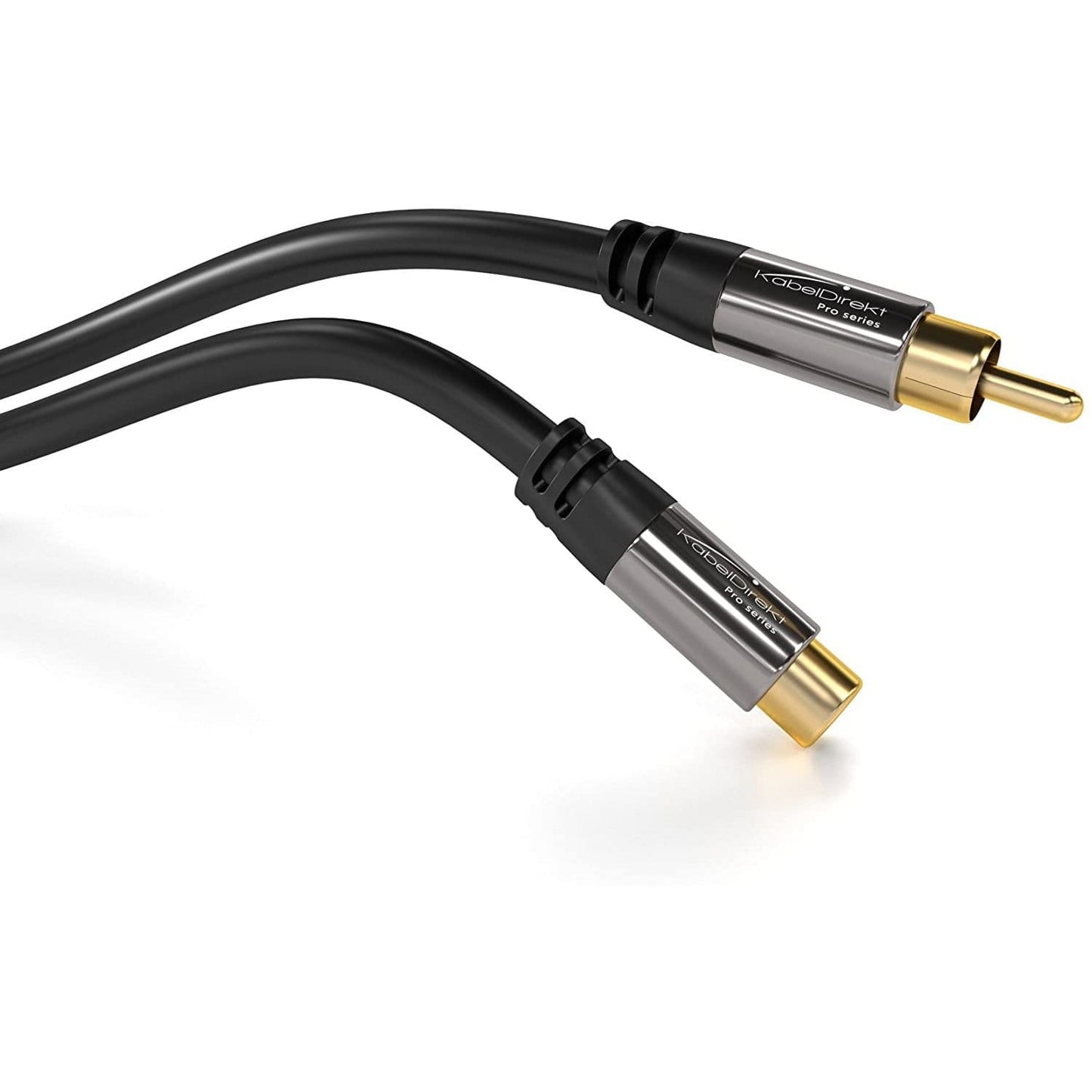 RCA/phono extension lead cable, audio/digital/video (coax cable, RCA/phono male to female, for subs/amps/Hi-Fis, analogue/digital audio or composite video, 75 ohm, black)