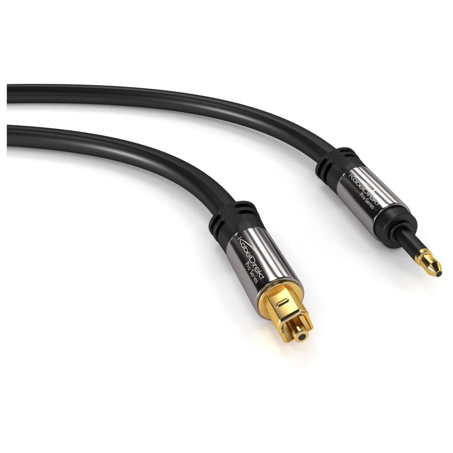 Mini-TOSLINK cable – digital audio cable, optical, TOSLINK to Mini-TOSLINK, fiber optic, black