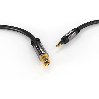 Mini-TOSLINK cable – digital audio cable, optical, TOSLINK to Mini-TOSLINK, fiber optic, black