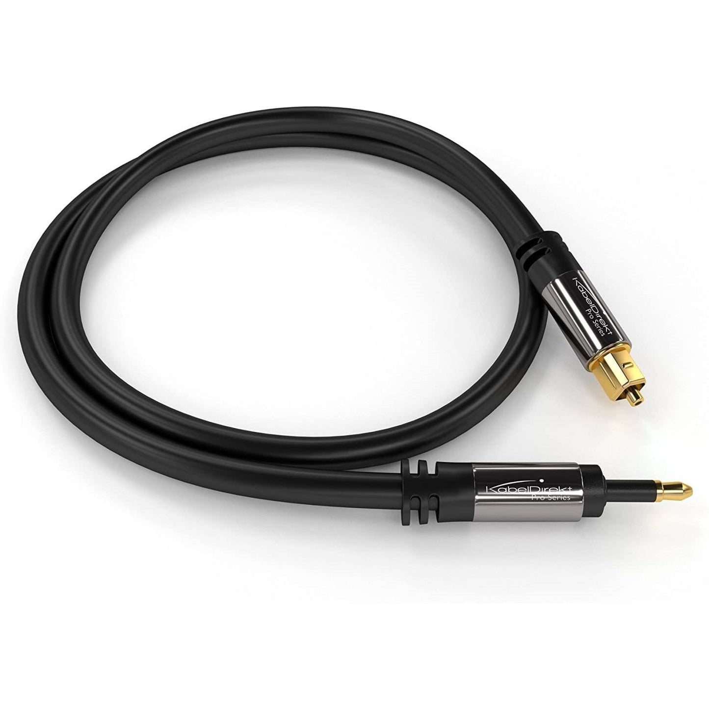 Mini-TOSLINK cable – digital audio cable, optical, TOSLINK to Mini-TOSLINK, fiber optic, black