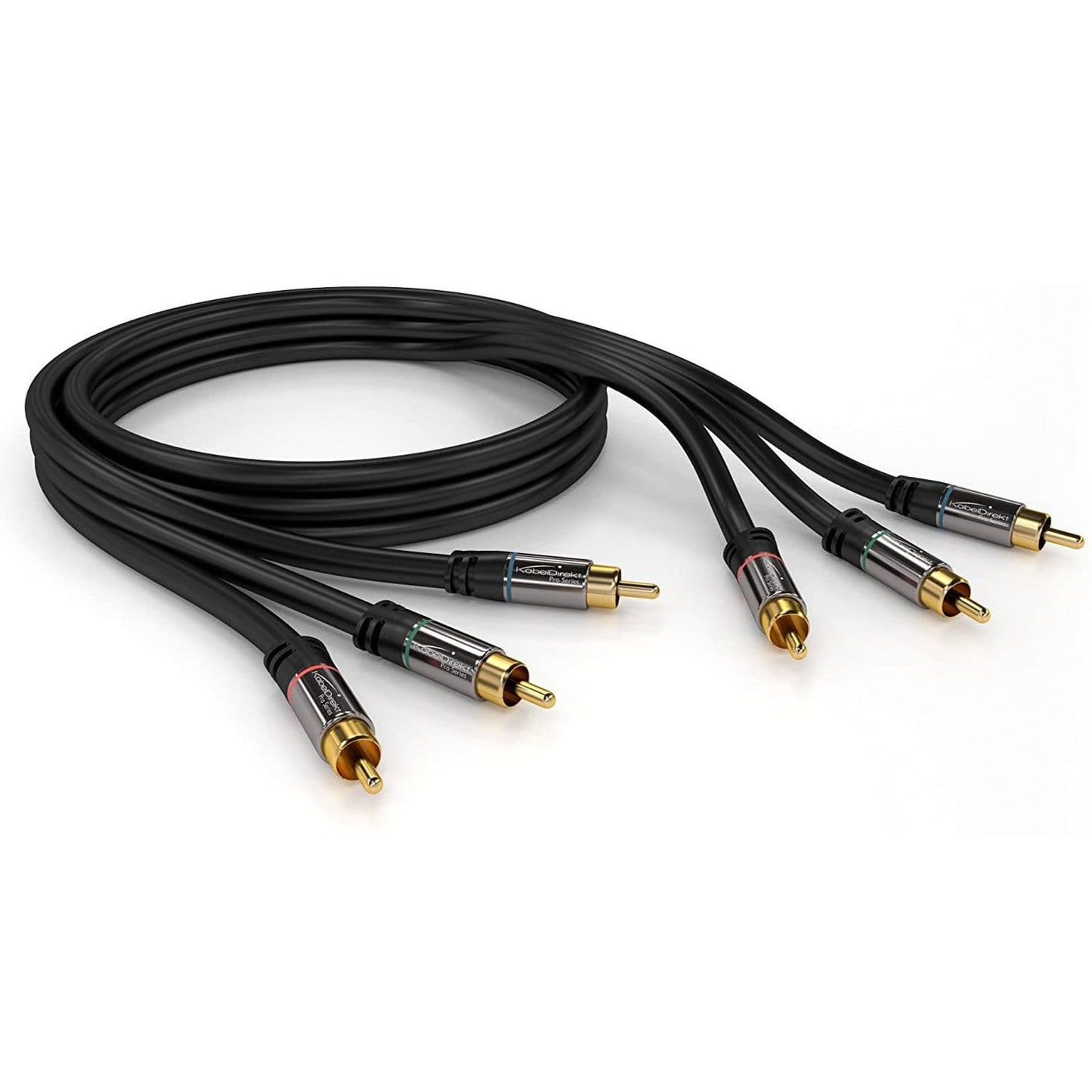 Component Cable, RCA/phono, RGB/YUV (coax cable, 3× RCA/phono to 3× RCA/phono male cinch plugs