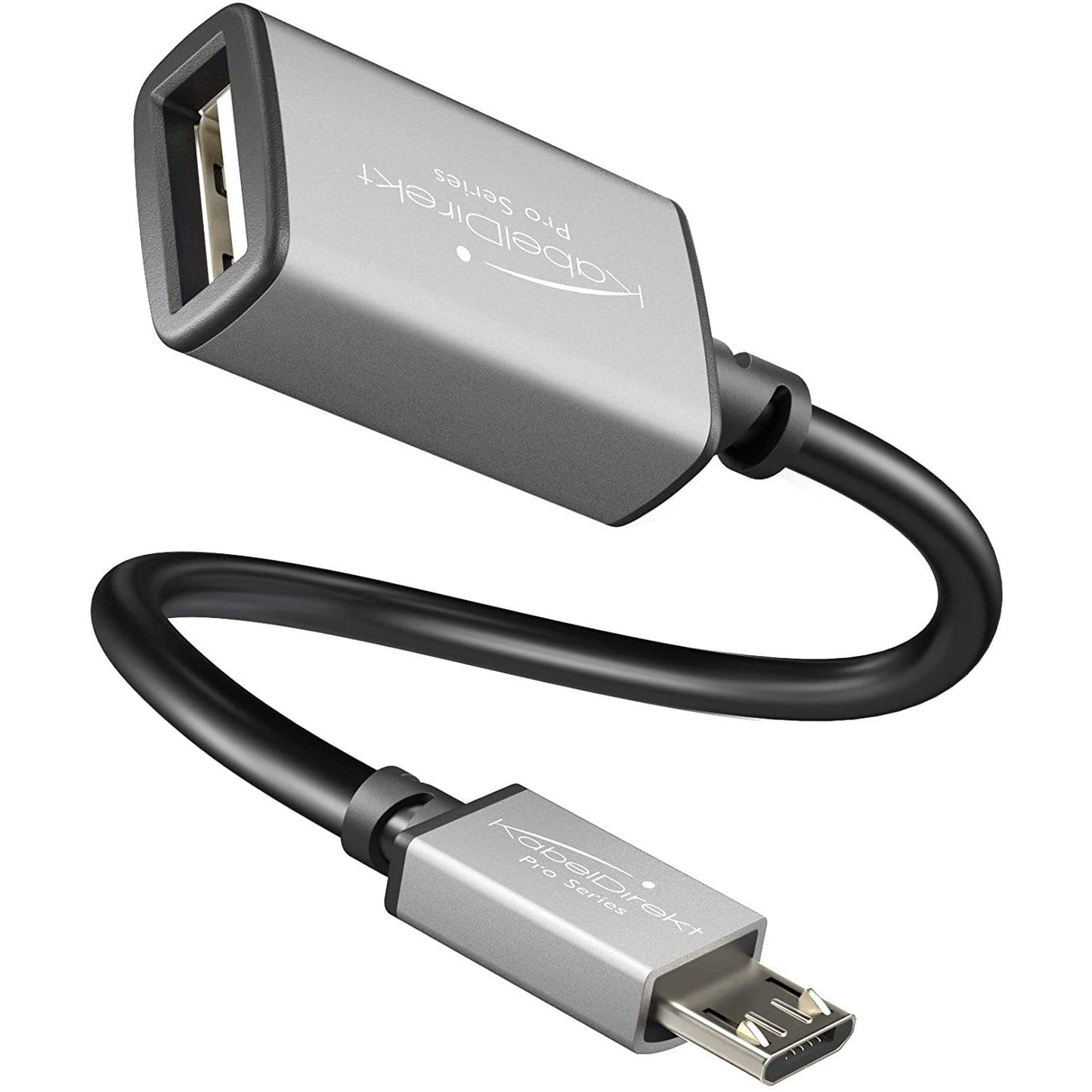 Micro-USB OTG Adapter, 15 cm – Zum Anschließen von USB-Geräten an Smartphones, Tablets und Notebooks mit Micro-USB Anschluss