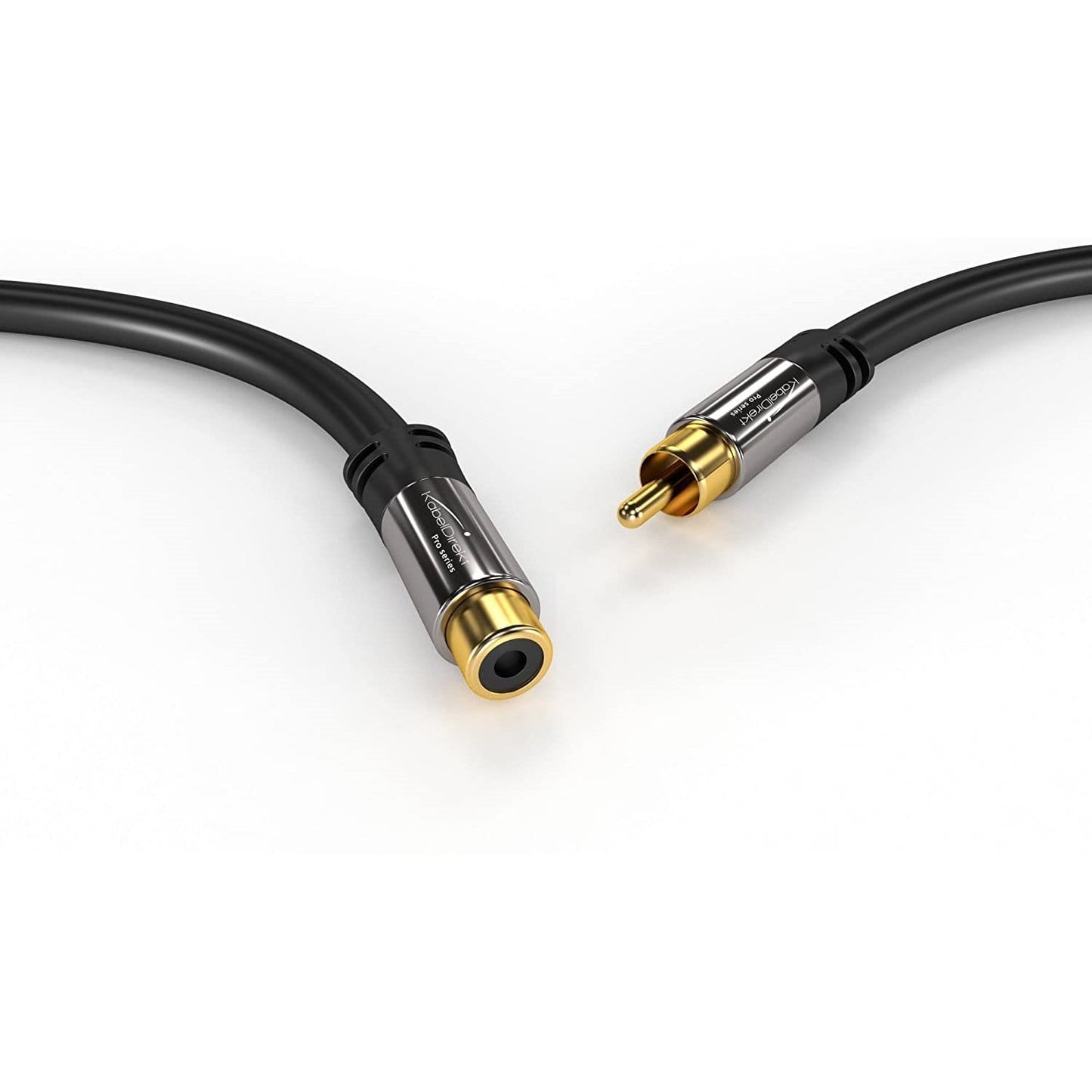 RCA/phono extension lead cable, audio/digital/video (coax cable, RCA/phono male to female, for subs/amps/Hi-Fis, analogue/digital audio or composite video, 75 ohm, black)