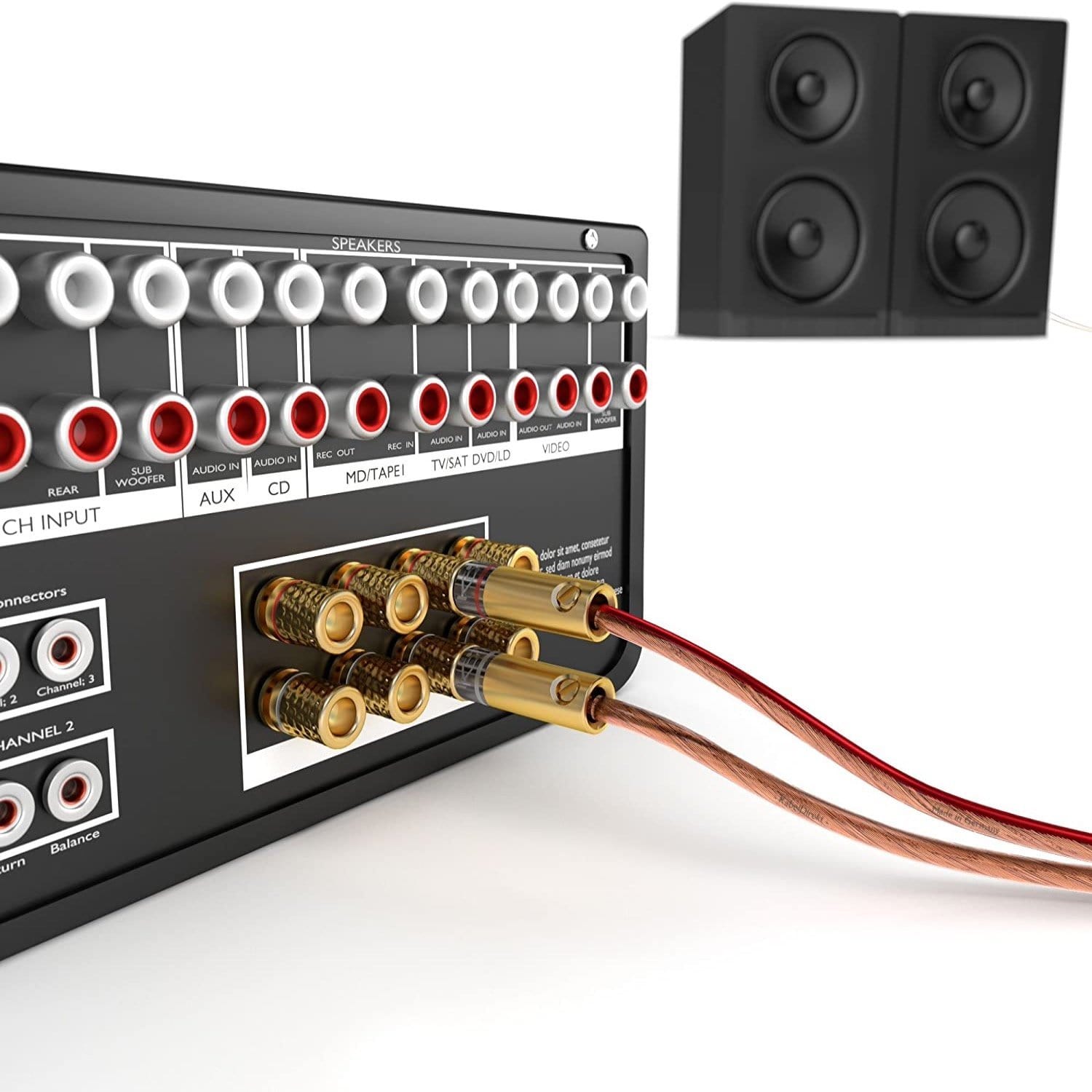 conecto conecto 20m Lautsprecherkabel Lautsprecher Boxen Kabel 2x1,5mm² CCA  Audio-Kabel