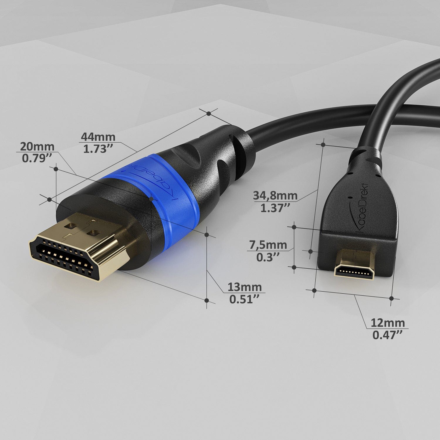 Кабель HDMI - micro HDMI мягкий 50 см