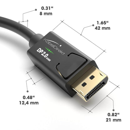 8K DisplayPort 2.0 Cable - DP monitor cable for gaming PCs or laptops