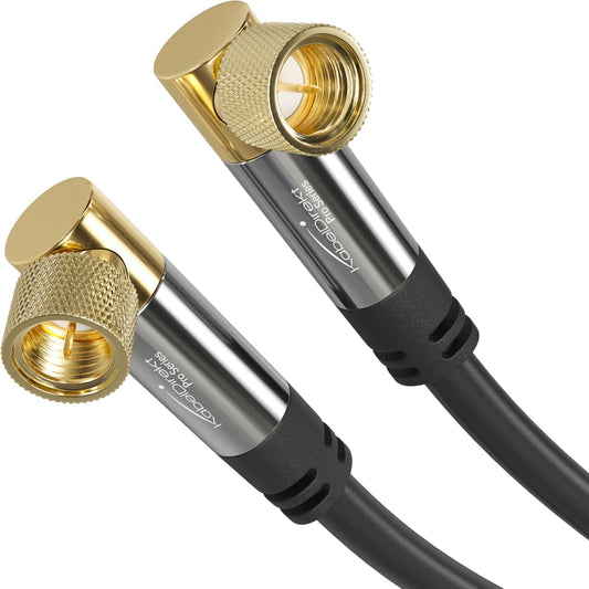Digital Coaxial Audio Video Cable/Satellite Cable 2 x 90° angled for HDTV, DVB-T2, DVB-C, DVB-S
