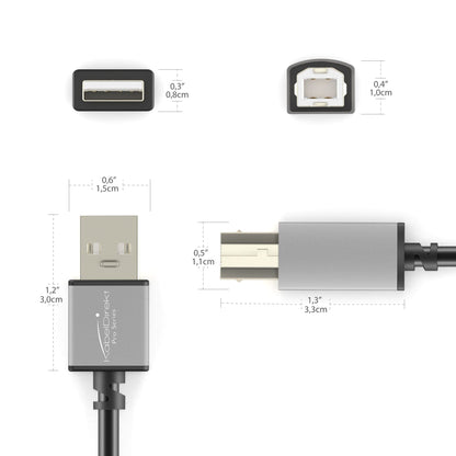 Câble USB B 2.0 - USB A sur USB B pour une utilisation comme câble d'imprimante