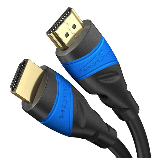 High-speed HDMI 2.0 cable from KabelDirekt – With Ethernet, 4K/8K, 3d-ready, ARC, HDR – blue