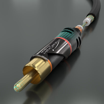 Adapterkabel, Aux Klinke/3,5mm zu 2 Cinch/RCA, Y-Audiokabel zum Anschluss von Smartphones/Notebooks und anderen Geräten an HiFi-Systeme/Lautsprecher