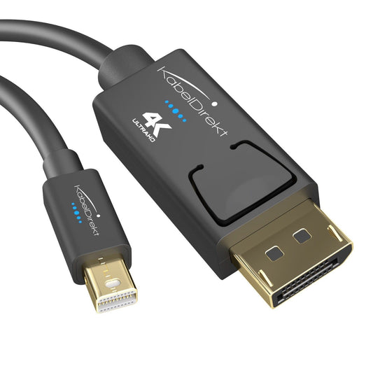 Mini DisplayPort (Thunderbolt) to DisplayPort cable (Mini DP to DP) for UHD with 4K / 60Hz, Version 1.2, for PC & Mac